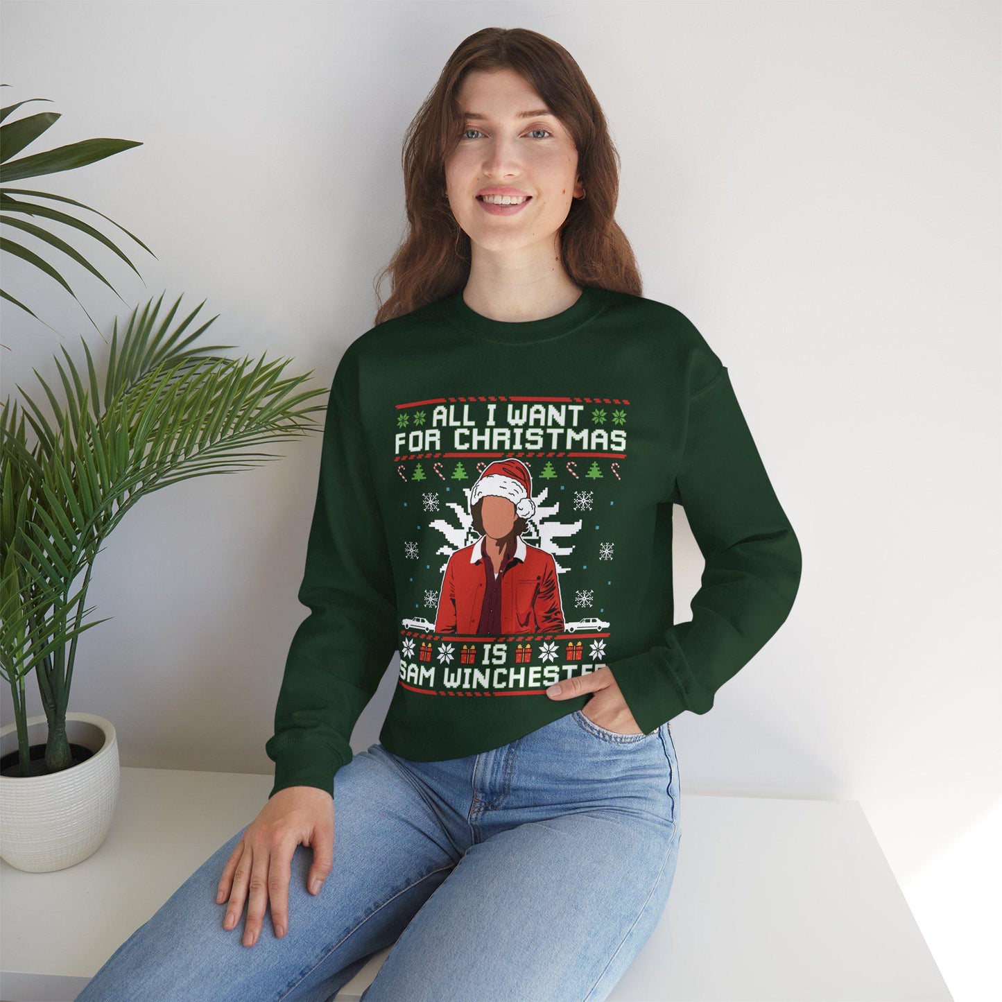 Sam Winchester Christmas Sweatshirt | Supernatural Ugly Sweater