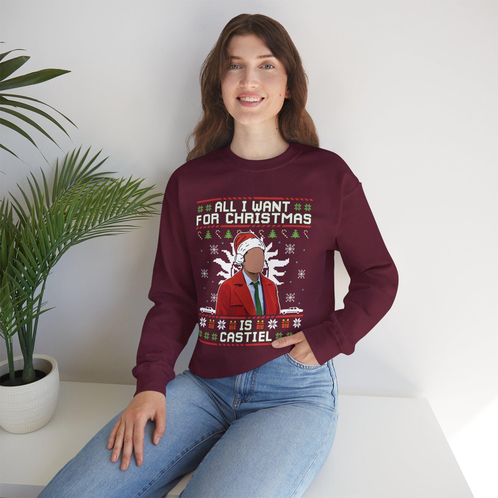 Castiel Christmas Sweatshirt | Supernatural Angel Ugly Sweater