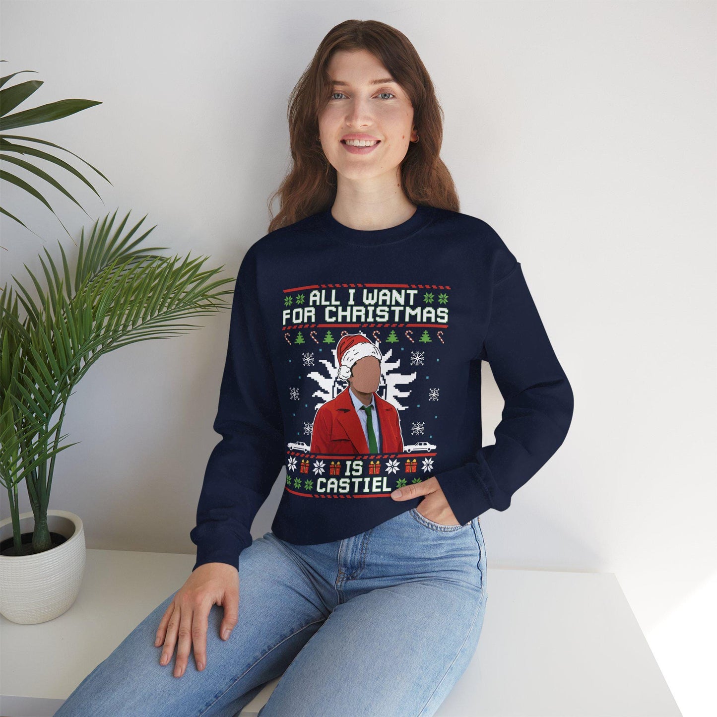 Castiel Christmas Sweatshirt | Supernatural Angel Ugly Sweater