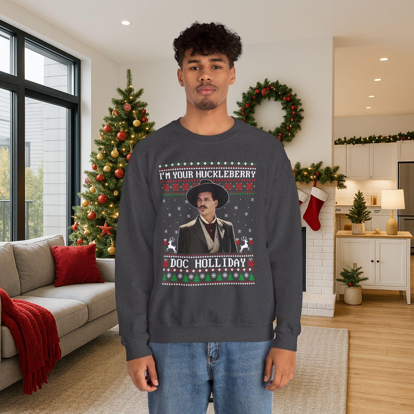 Im Your Huckleberry Doc Holliday Sweatshirt | Tombstone Movie Ugly Christmas Sweater | Western Holiday Top