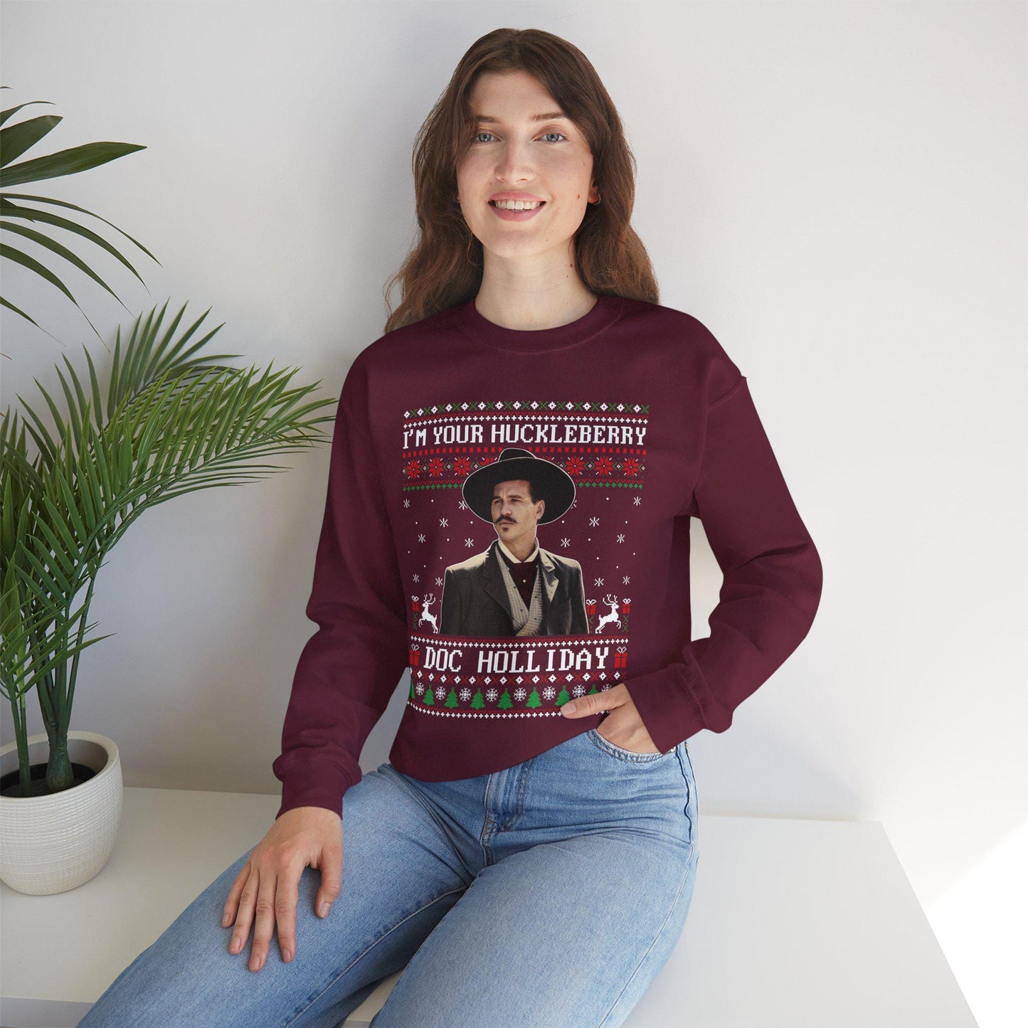 Im Your Huckleberry Doc Holliday Sweatshirt | Tombstone Movie Ugly Christmas Sweater | Western Holiday Top