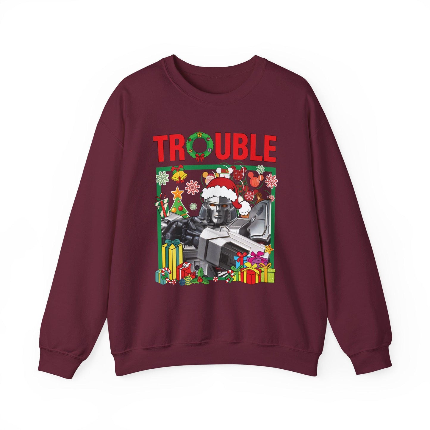 Trouble Megatron Inspired Christmas Sweatshirt | Transformers Villain Holiday Top