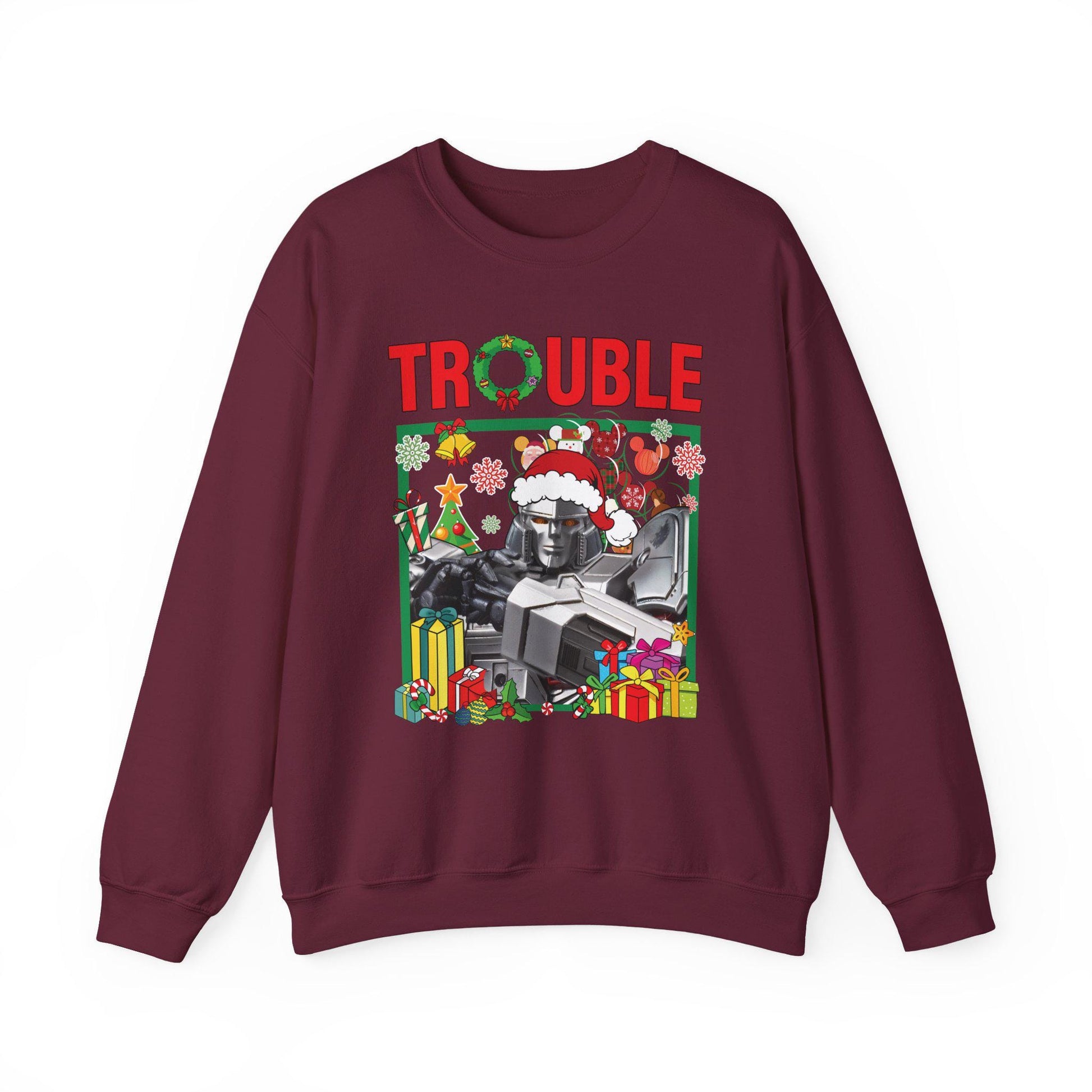 Trouble Megatron Inspired Christmas Sweatshirt | Transformers Villain Holiday Top