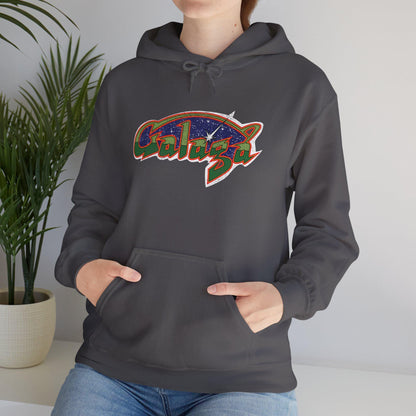Retro Galaga Distressed Arcade Logo Hoodie | 80s Gamer Sweatshirt