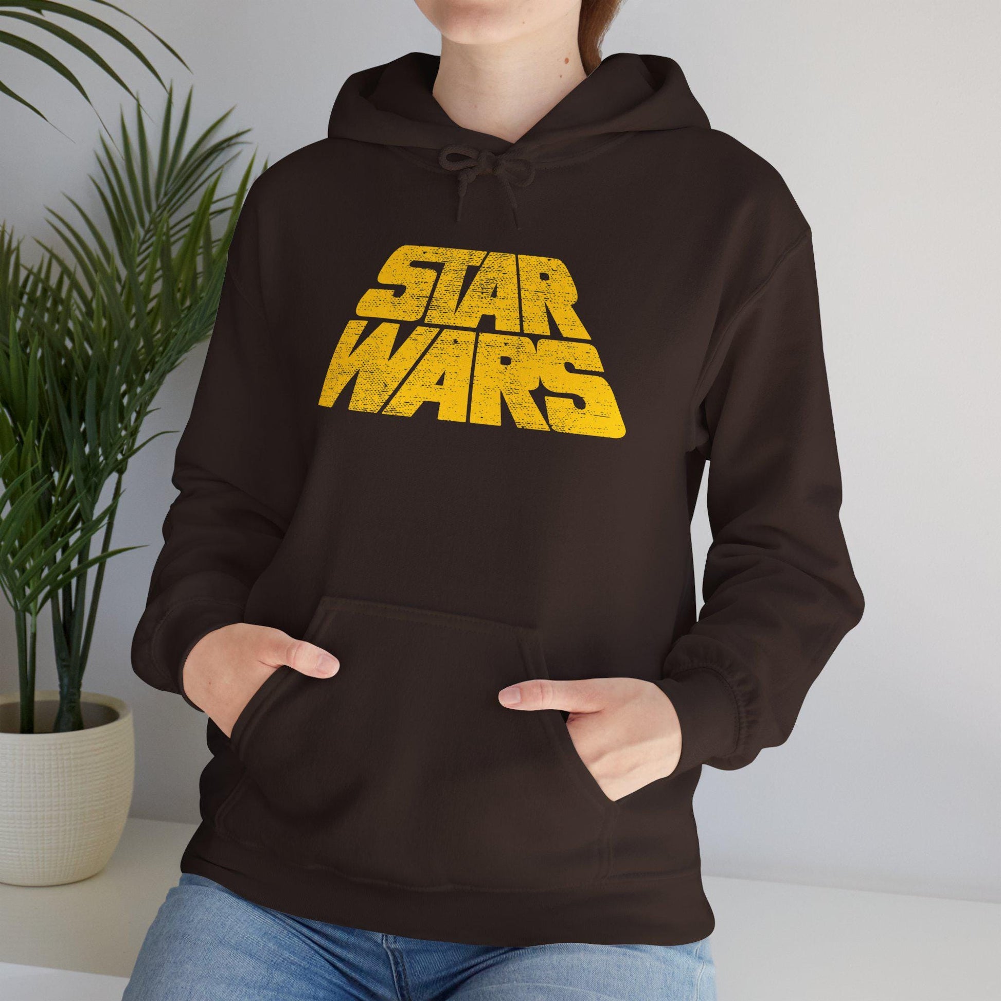 Vintage Distressed Star Wars Logo Fleece Pullover Hoodie