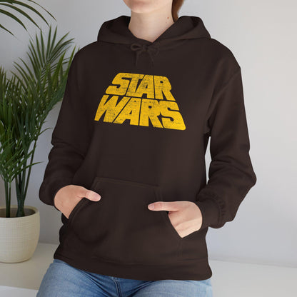 Vintage Distressed Star Wars Logo Fleece Pullover Hoodie
