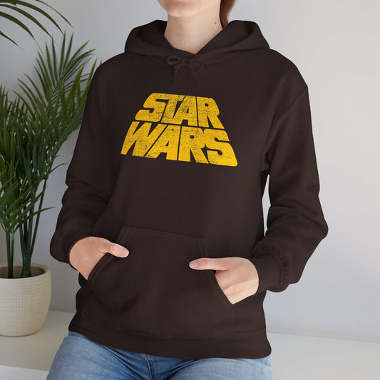 Vintage Distressed Star Wars Logo Fleece Pullover Hoodie