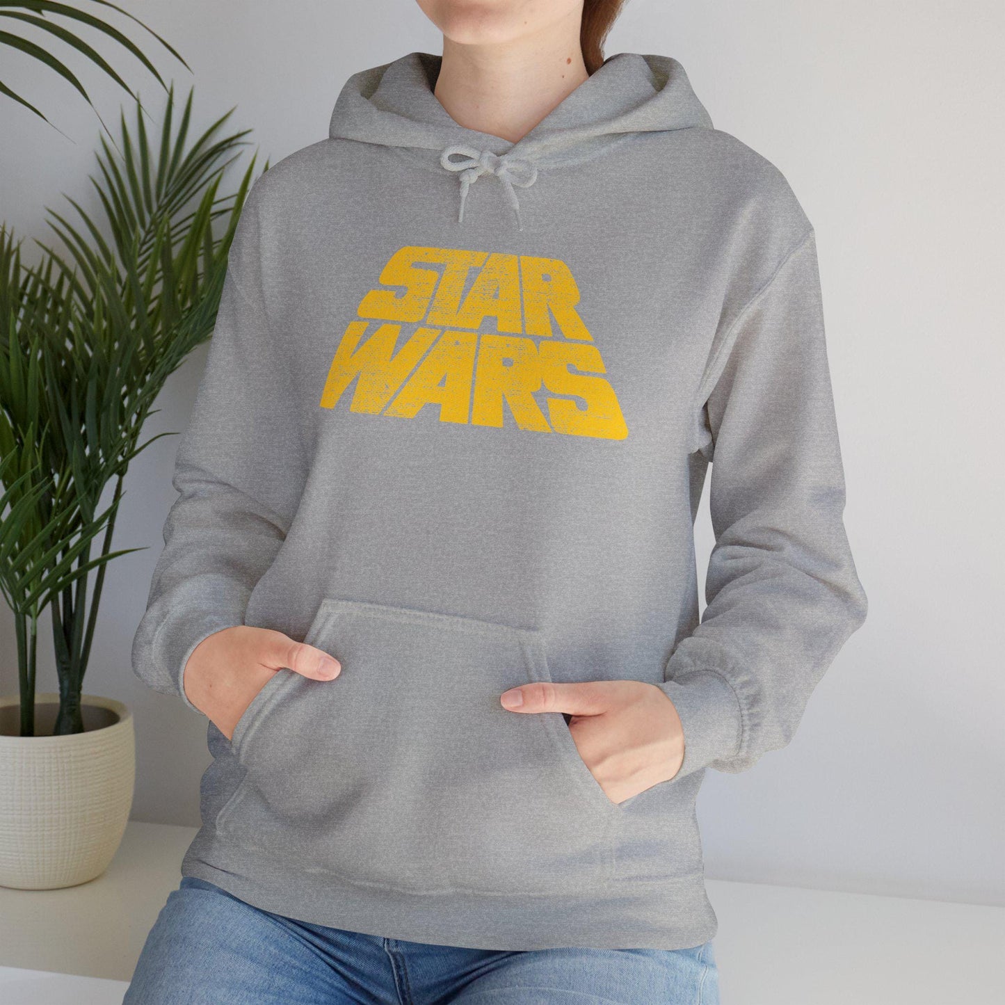 Vintage Distressed Star Wars Logo Fleece Pullover Hoodie
