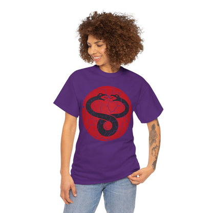 Mumra Serpent Emblem Tee | Distressed 80s Cartoon Villain Shirt
