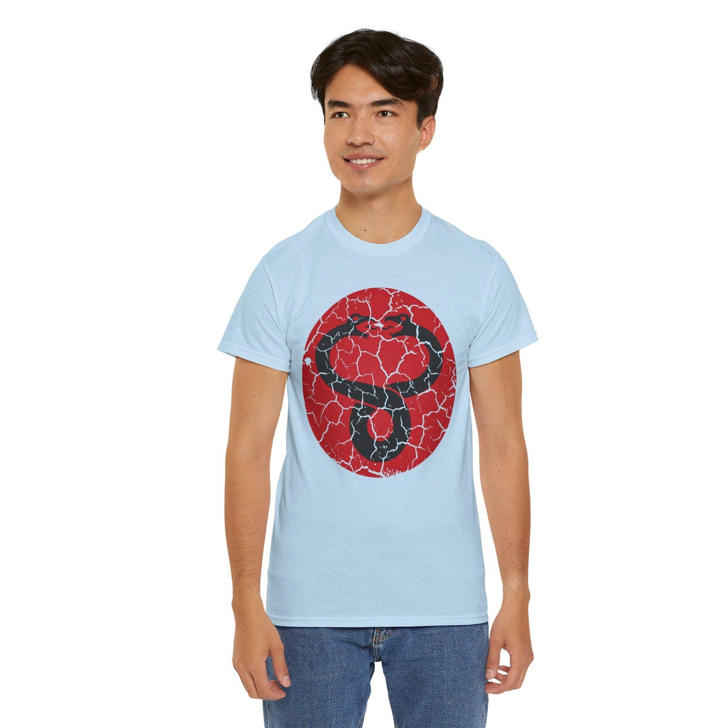 Mumra Serpent Emblem Tee | Distressed 80s Cartoon Villain Shirt