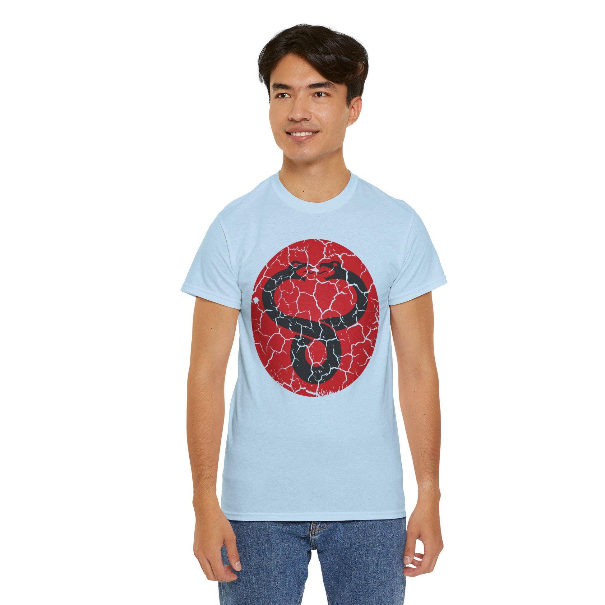Mumra Serpent Emblem Tee | Distressed 80s Cartoon Villain Shirt
