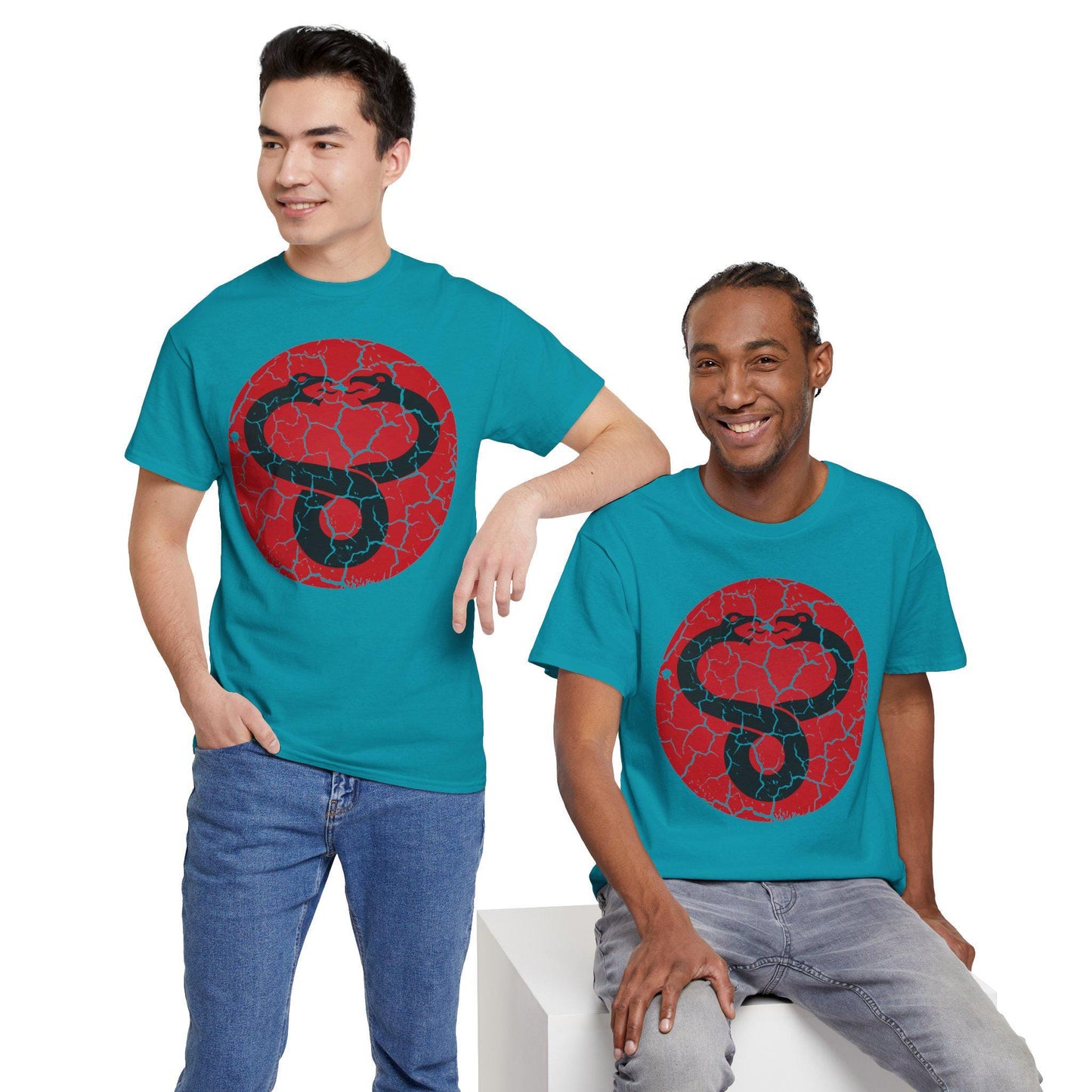 Mumra Serpent Emblem Tee | Distressed 80s Cartoon Villain Shirt