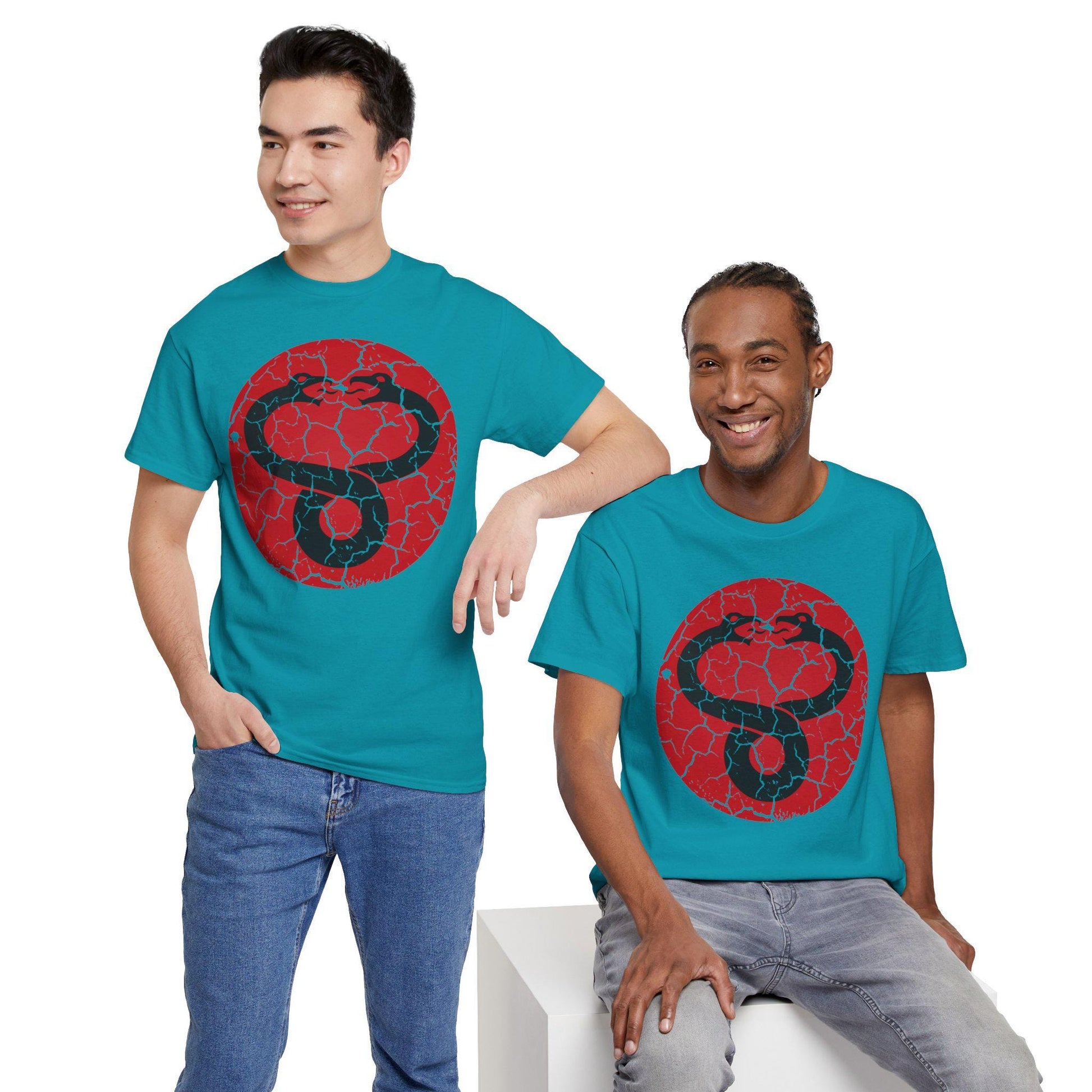 Mumra Serpent Emblem Tee | Distressed 80s Cartoon Villain Shirt