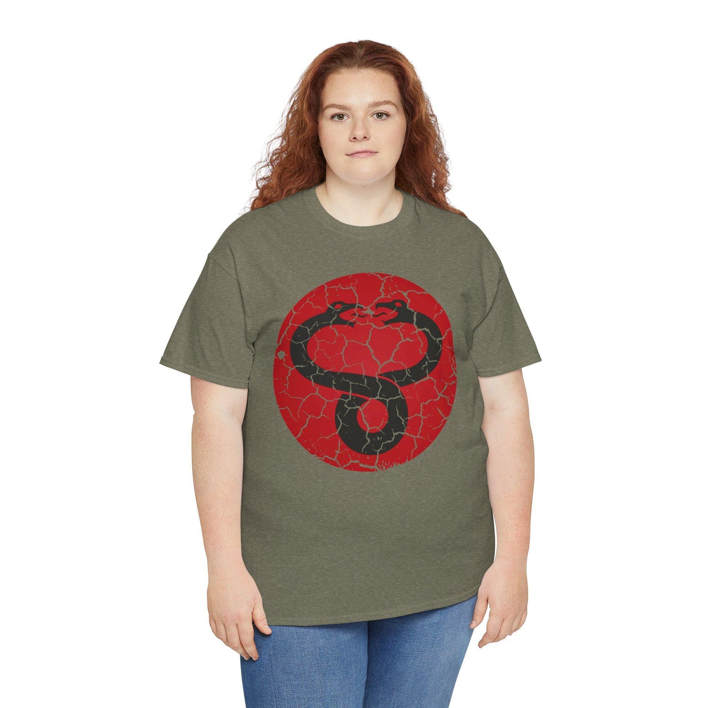 Mumra Serpent Emblem Tee | Distressed 80s Cartoon Villain Shirt