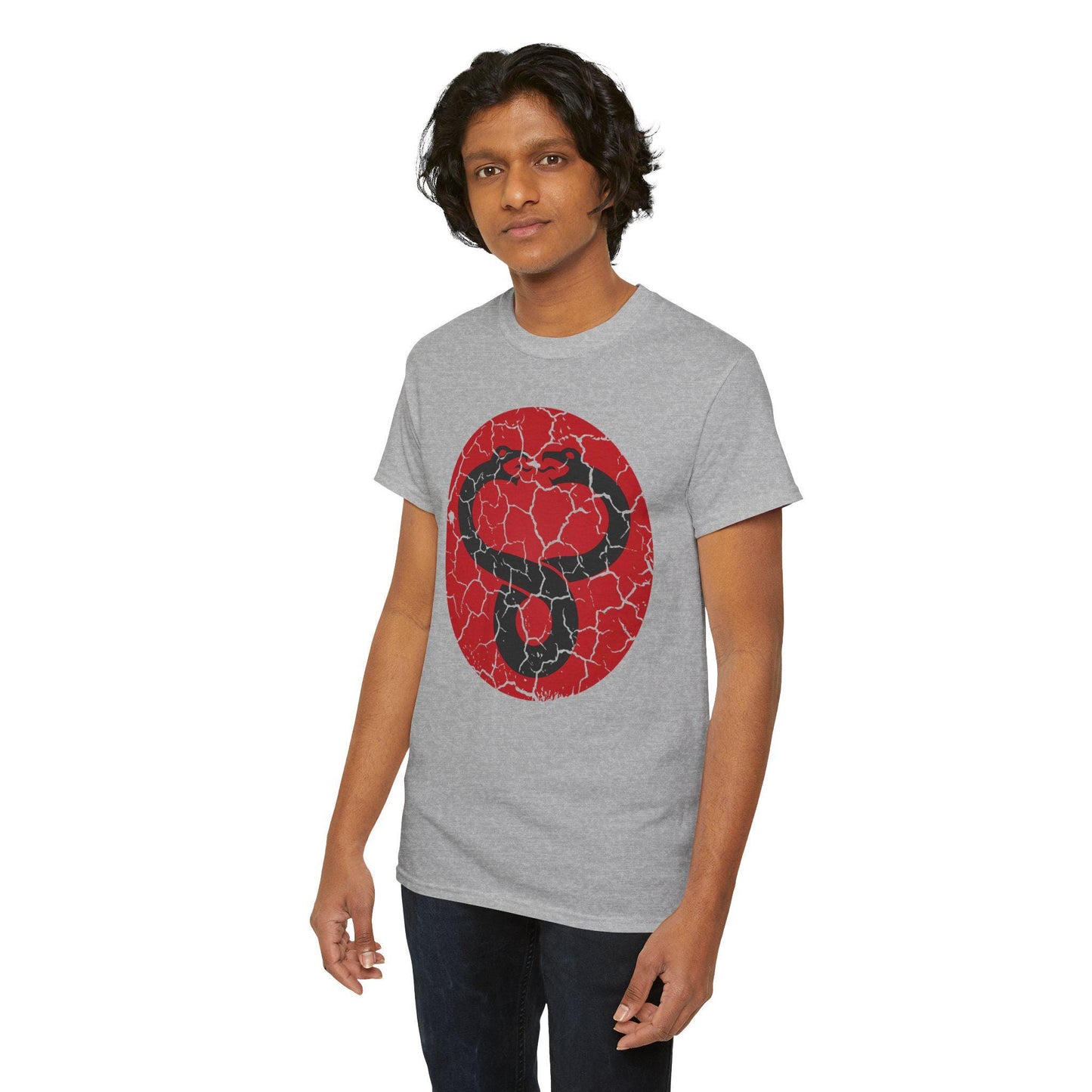 Mumra Serpent Emblem Tee | Distressed 80s Cartoon Villain Shirt