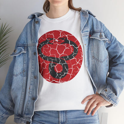 Mumra Serpent Emblem Tee | Distressed 80s Cartoon Villain Shirt