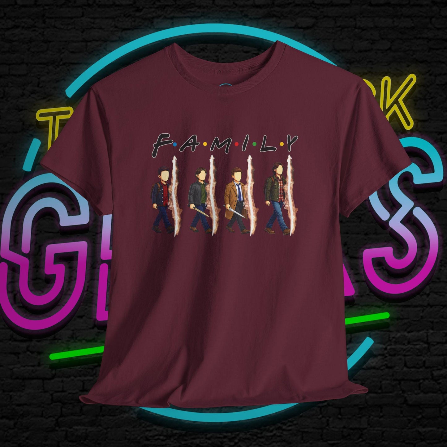 SPN Family Rift Travelers Shirt | Found Family Hunter Lineup Tee | Fan-Inspired Roadtrip Graphic | Gildan 5000 Unisex (Dark Colors)