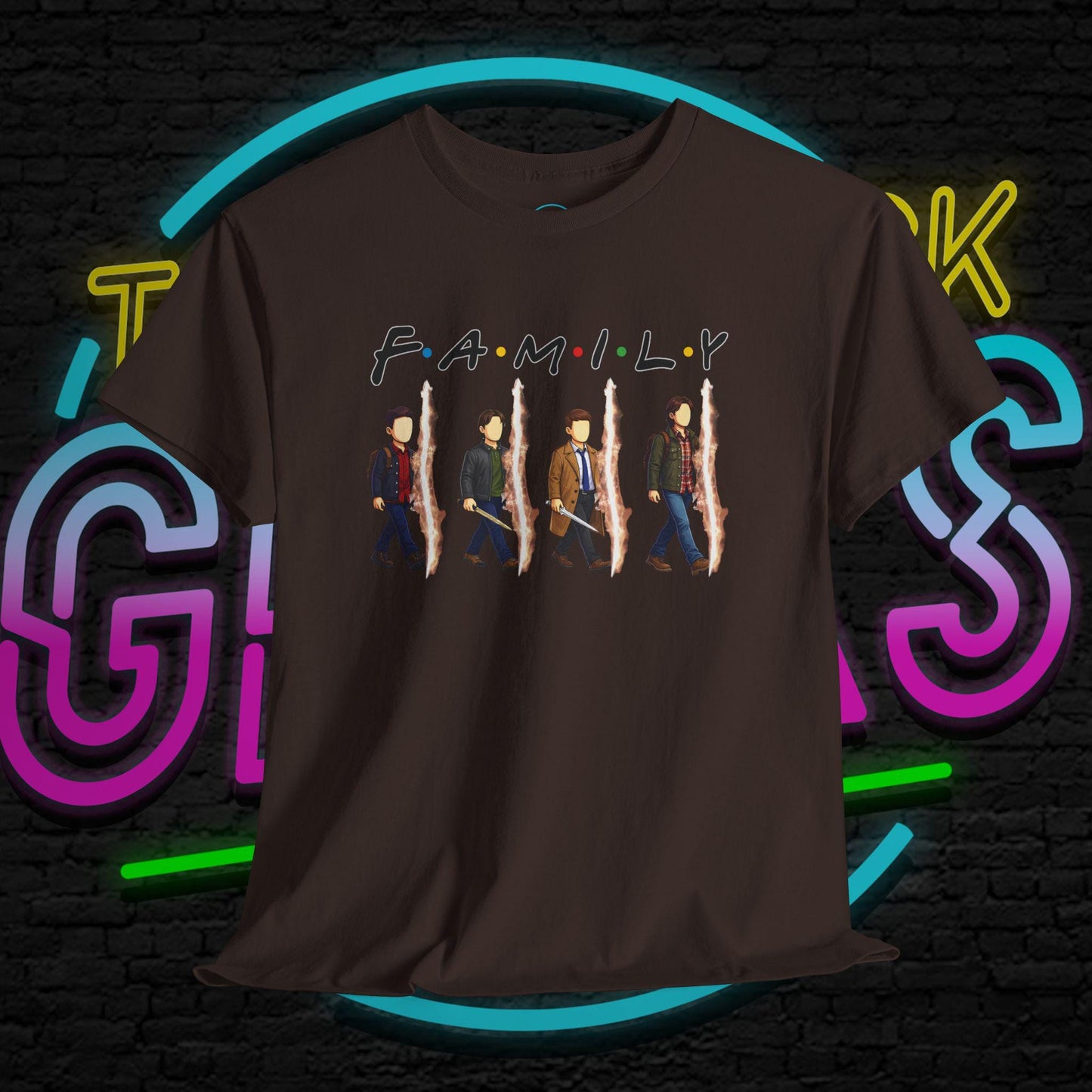 SPN Family Rift Travelers Shirt | Found Family Hunter Lineup Tee | Fan-Inspired Roadtrip Graphic | Gildan 5000 Unisex (Dark Colors)