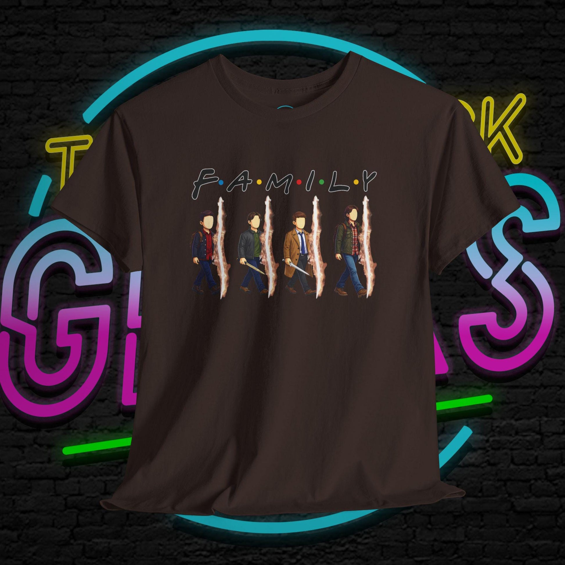 SPN Family Rift Travelers Shirt | Found Family Hunter Lineup Tee | Fan-Inspired Roadtrip Graphic | Gildan 5000 Unisex (Dark Colors)