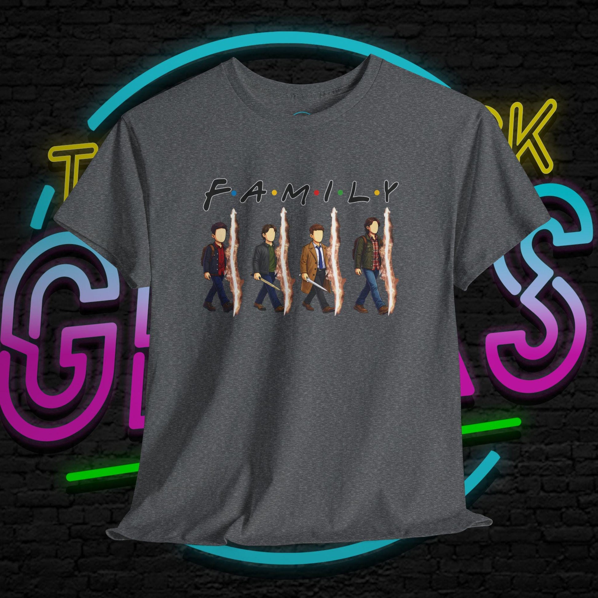 SPN Family Rift Travelers Shirt | Found Family Hunter Lineup Tee | Fan-Inspired Roadtrip Graphic | Gildan 5000 Unisex (Dark Colors)