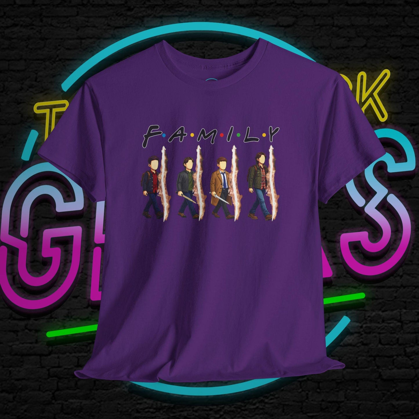 SPN Family Rift Travelers Shirt | Found Family Hunter Lineup Tee | Fan-Inspired Roadtrip Graphic | Gildan 5000 Unisex (Dark Colors)