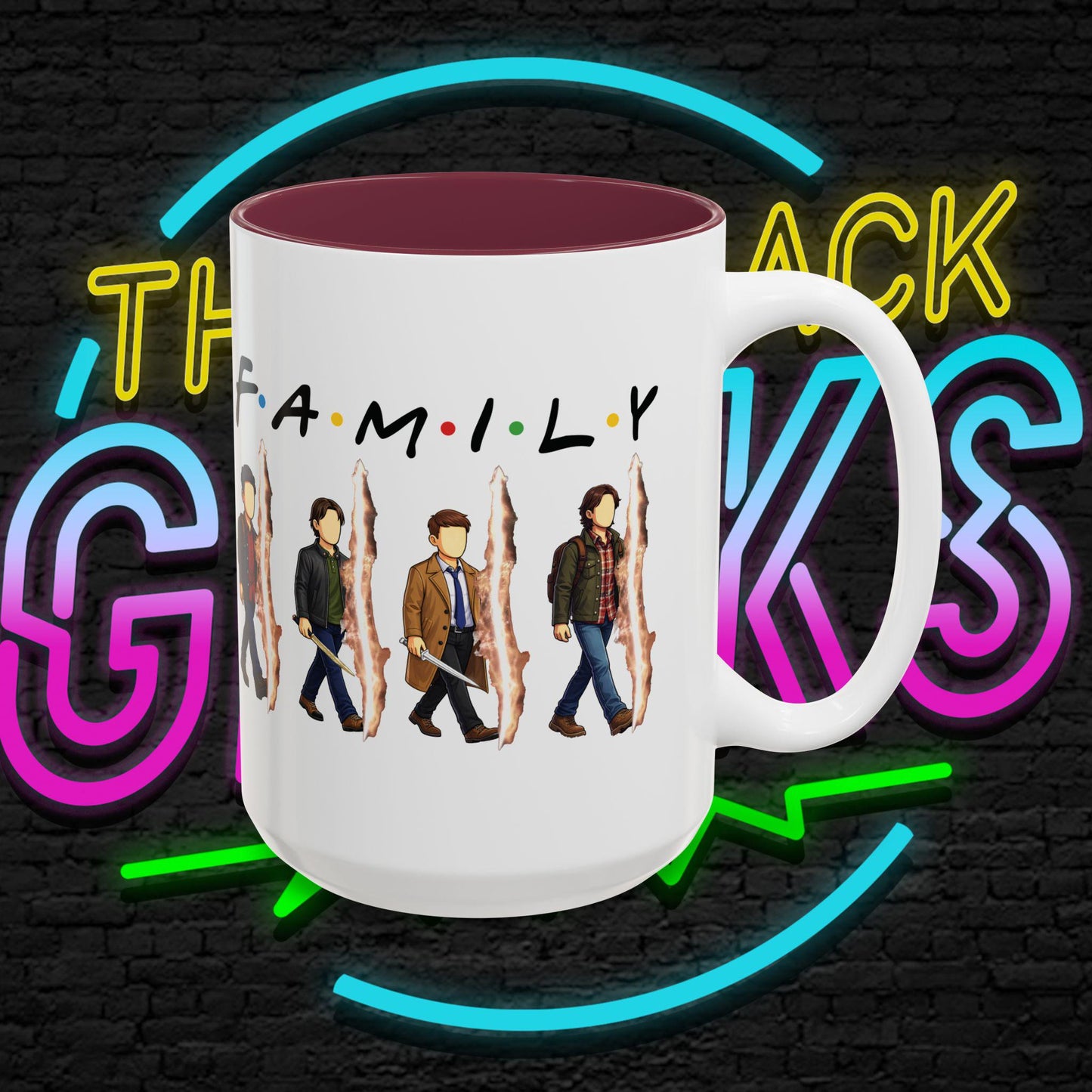 SPN Family Rift Travelers Accent Mug | Found Family Coffee Mug | Fan-Inspired TV Tribute | 11oz / 15oz