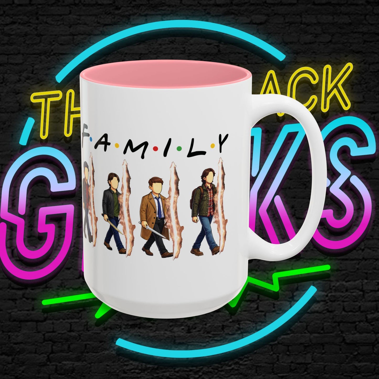 SPN Family Rift Travelers Accent Mug | Found Family Coffee Mug | Fan-Inspired TV Tribute | 11oz / 15oz