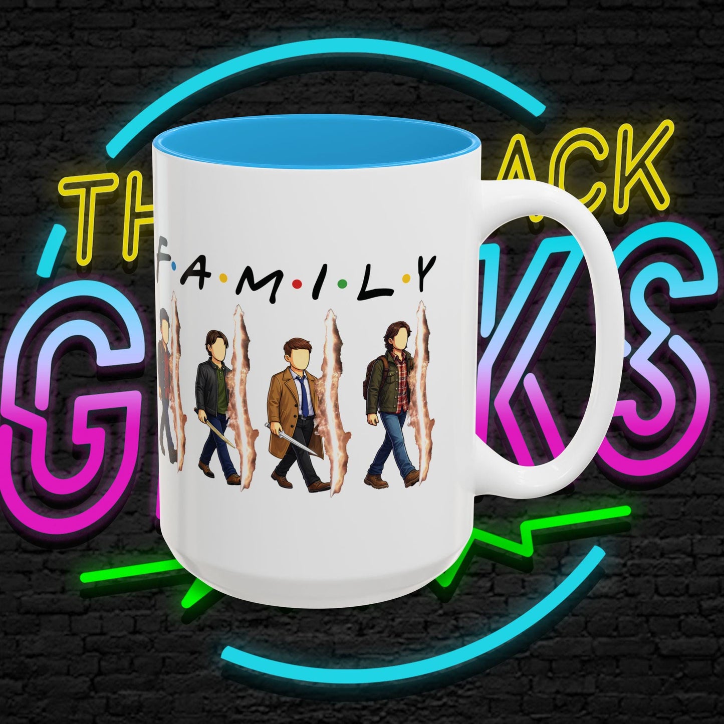 SPN Family Rift Travelers Accent Mug | Found Family Coffee Mug | Fan-Inspired TV Tribute | 11oz / 15oz