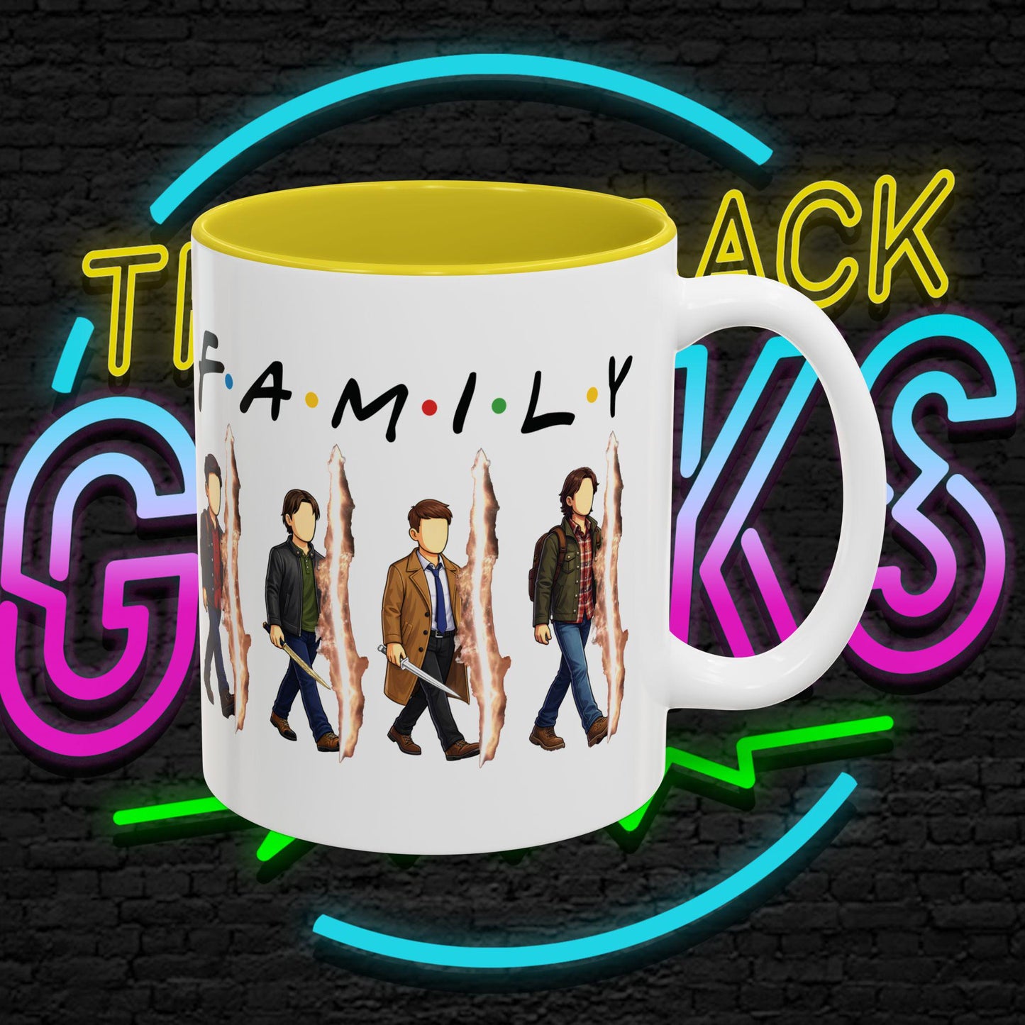 SPN Family Rift Travelers Accent Mug | Found Family Coffee Mug | Fan-Inspired TV Tribute | 11oz / 15oz