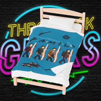 SPN Family Rift Travelers Blanket | Found Family Throw Blanket | Fan-Inspired TV Tribute | Turquoise Blanket (30x40, 50x60, 60x80)