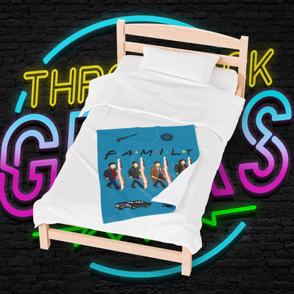 SPN Family Rift Travelers Blanket | Found Family Throw Blanket | Fan-Inspired TV Tribute | Turquoise Blanket (30x40, 50x60, 60x80)