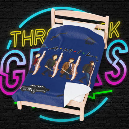 SPN Family Rift Travelers Blanket | Found Family Throw Blanket | Fan-Inspired TV Tribute | Dark Blue Blanket (30x40, 50x60, 60x80)