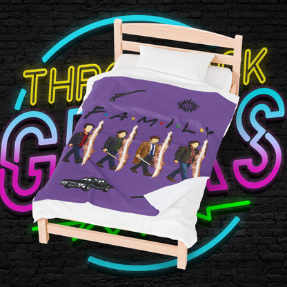 SPN Family Rift Travelers Blanket | Found Family Throw Blanket | Fan-Inspired TV Tribute | Light Purple Blanket (30x40, 50x60, 60x80)