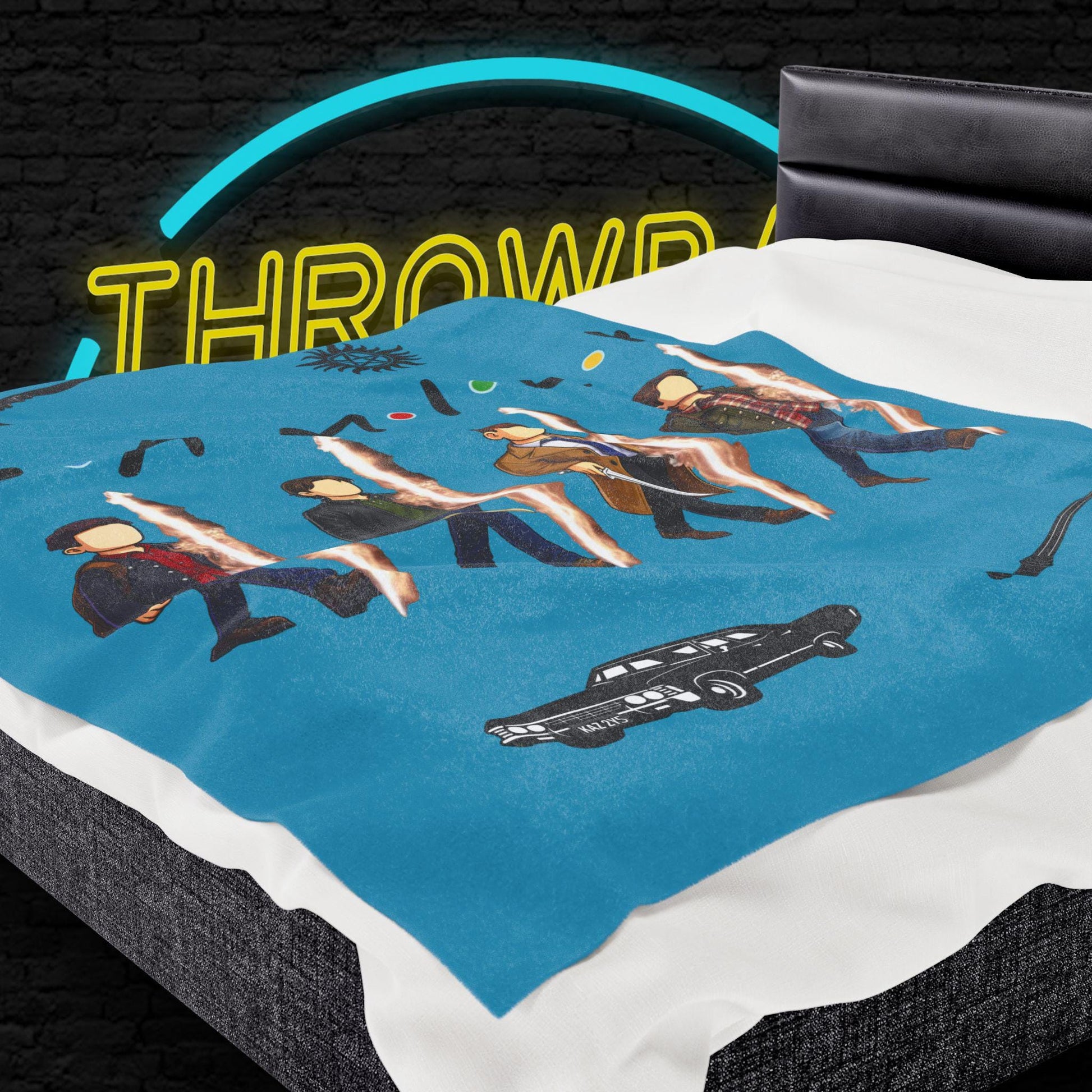 SPN Family Rift Travelers Blanket | Found Family Throw Blanket | Fan-Inspired TV Tribute | Turquoise Blanket (30x40, 50x60, 60x80)
