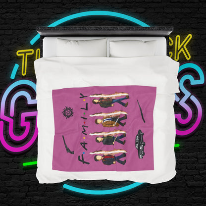 SPN Family Rift Travelers Blanket | Found Family Throw Blanket | Fan-Inspired TV Tribute | Light Pink Blanket (30x40, 50x60, 60x80)