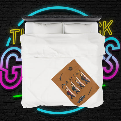 SPN Family Rift Travelers Blanket | Found Family Throw Blanket | Fan-Inspired TV Tribute | Light Brown Blanket (30x40, 50x60, 60x80)