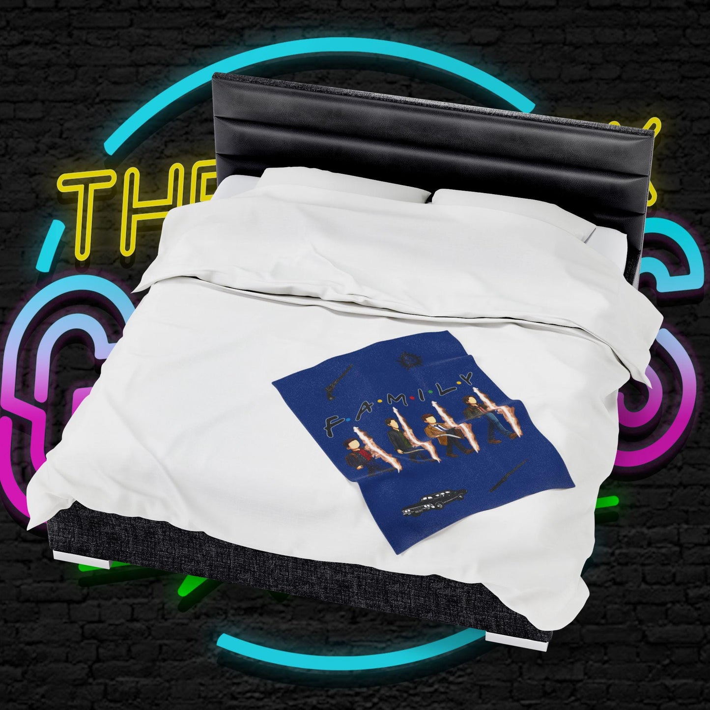 SPN Family Rift Travelers Blanket | Found Family Throw Blanket | Fan-Inspired TV Tribute | Dark Blue Blanket (30x40, 50x60, 60x80)