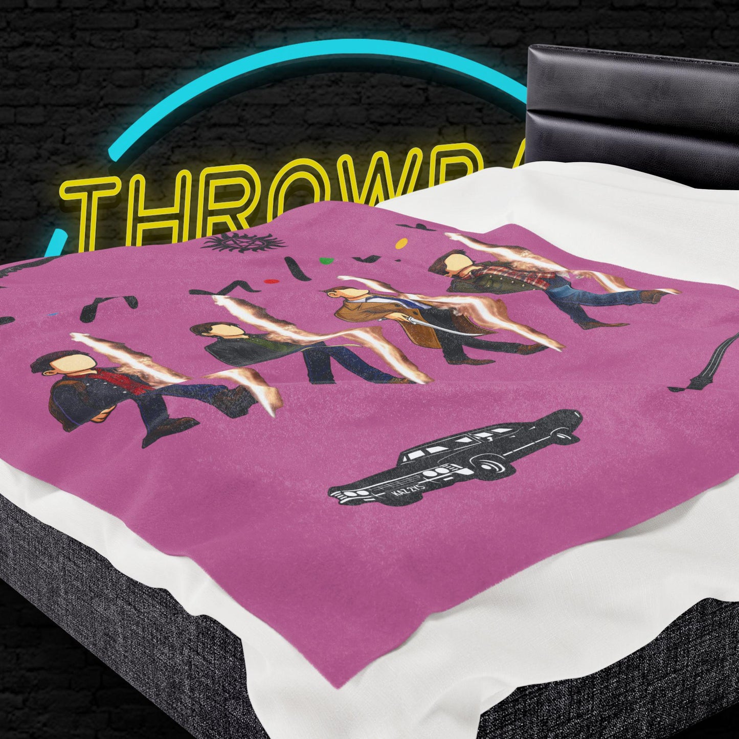 SPN Family Rift Travelers Blanket | Found Family Throw Blanket | Fan-Inspired TV Tribute | Light Pink Blanket (30x40, 50x60, 60x80)