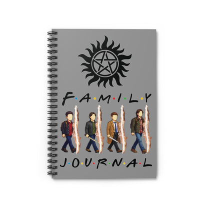SPN Family Rift Travelers Spiral Journal | 6x8 Notebook | Found Family TV-Inspired | 118 Ruled Pages | Grey Cover