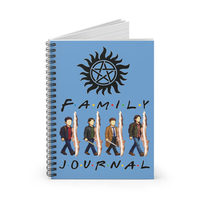 SPN Family Rift Travelers Spiral Journal | 6x8 Notebook | Found Family TV-Inspired | 118 Ruled Pages | Light Blue Cover