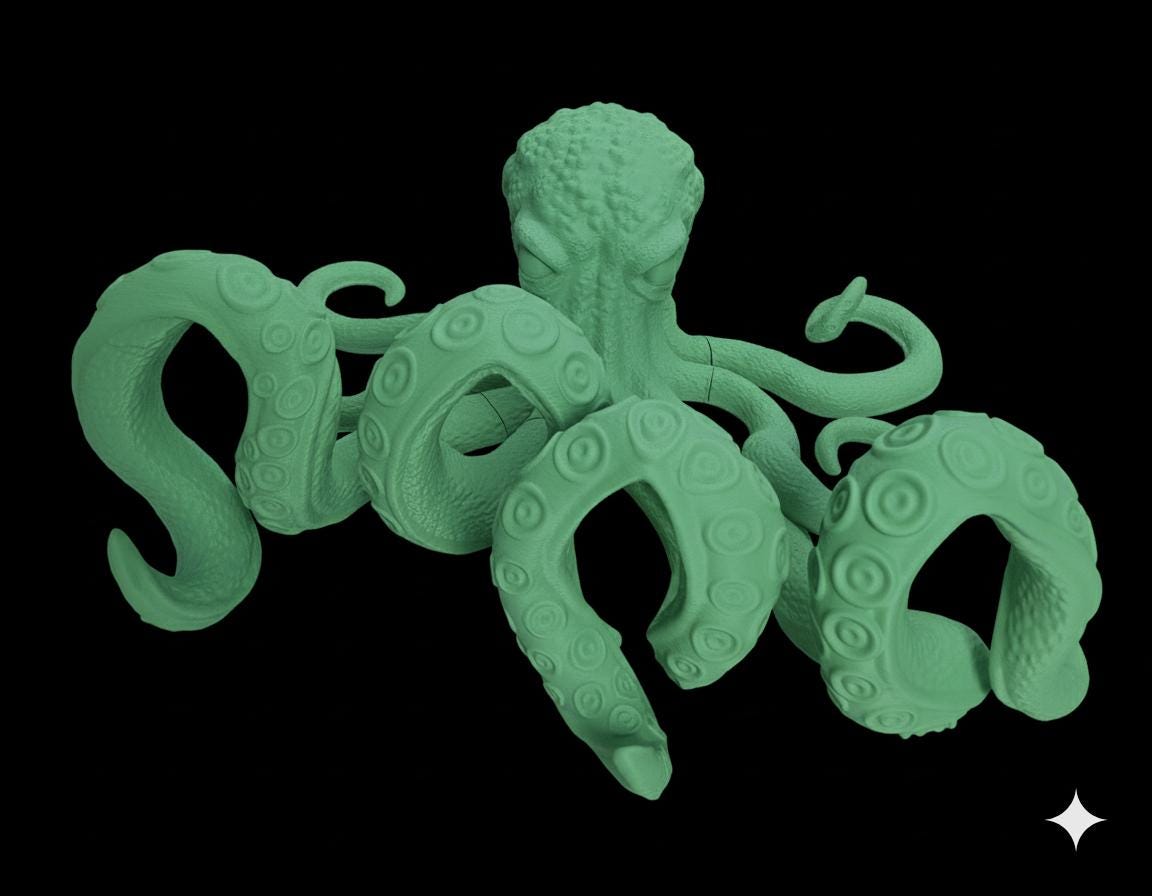 Octopus Headphone & Controller Holder: 3D Printed Gamer Decor