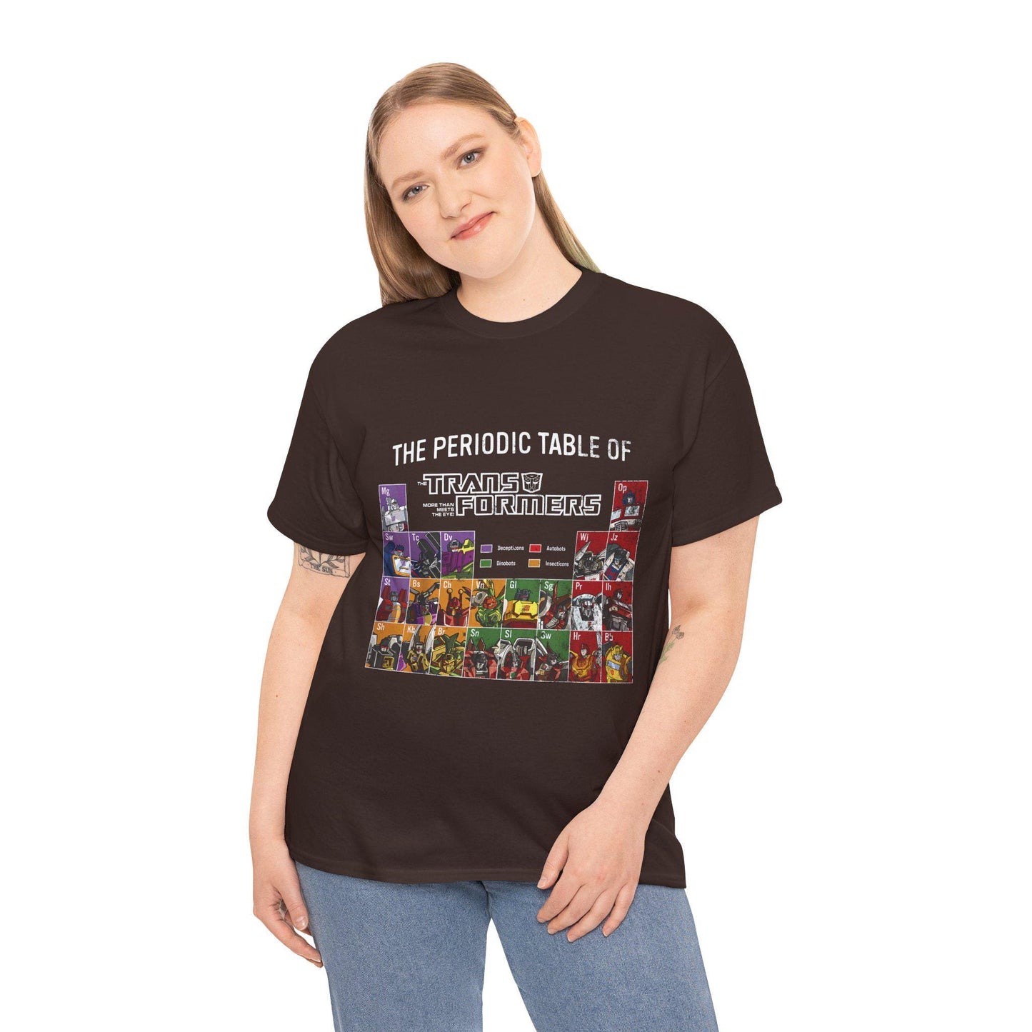 Transformers Periodic Table Shirt | Autobot Decepticon Chart Tee | Retro 80s Robot Science Parody T-Shirt