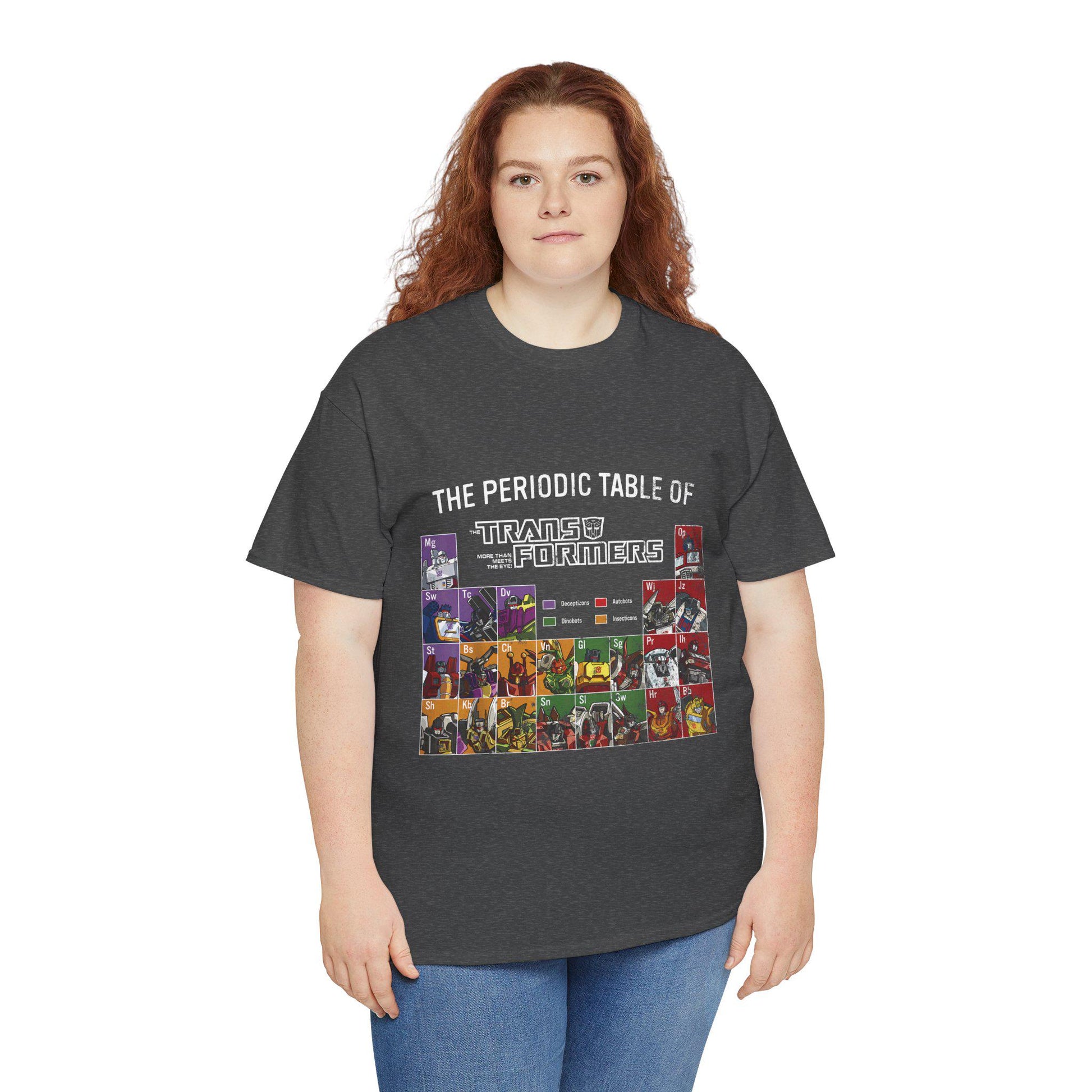 Transformers Periodic Table Shirt | Autobot Decepticon Chart Tee | Retro 80s Robot Science Parody T-Shirt