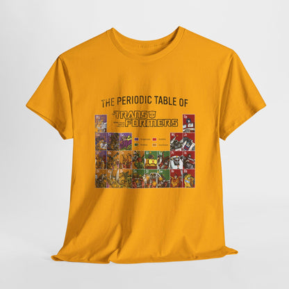 Transformers Periodic Table Shirt Light Edition | Autobot Decepticon Chart Tee | Retro 80s Robot Science Parody T-Shirt