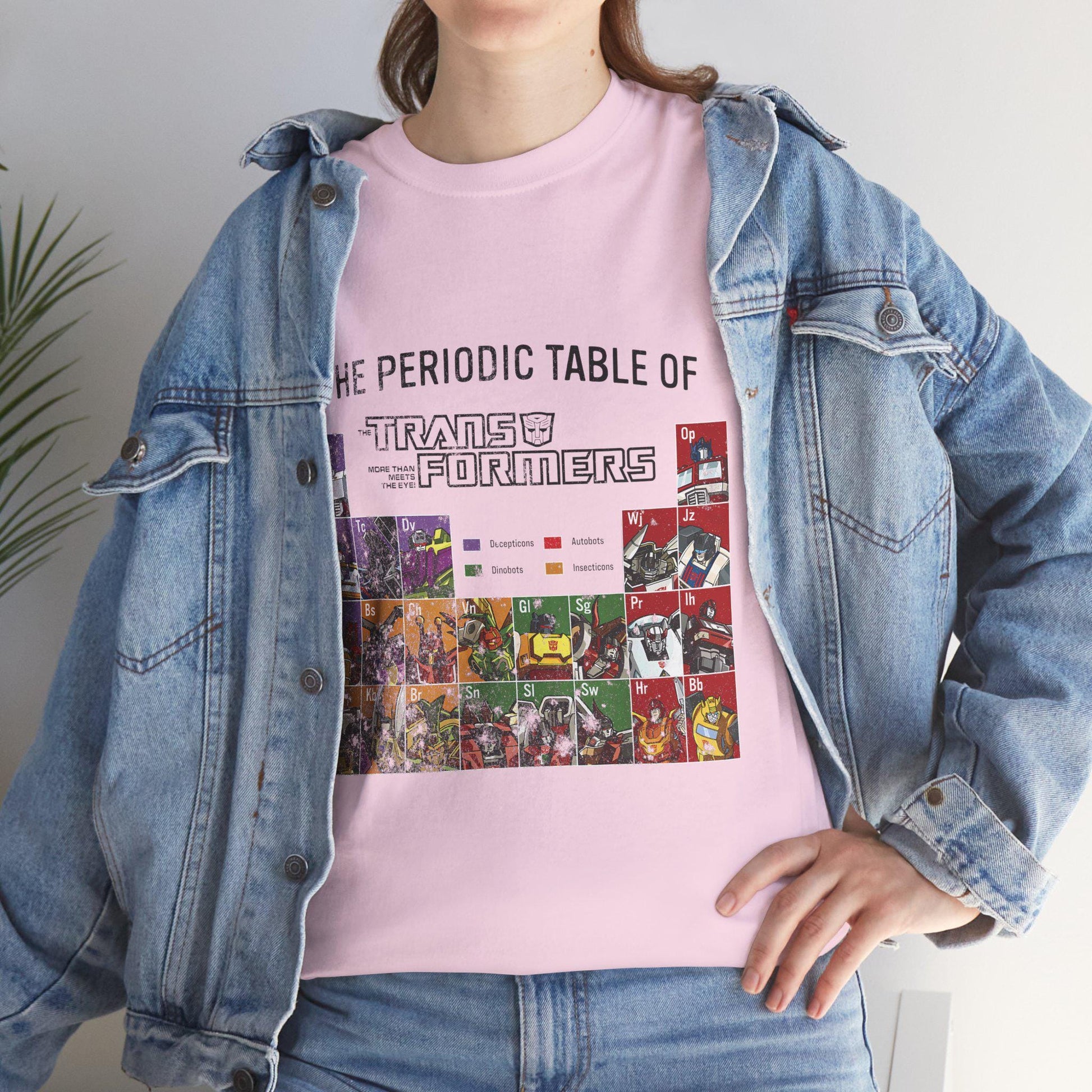 Transformers Periodic Table Shirt Light Edition | Autobot Decepticon Chart Tee | Retro 80s Robot Science Parody T-Shirt
