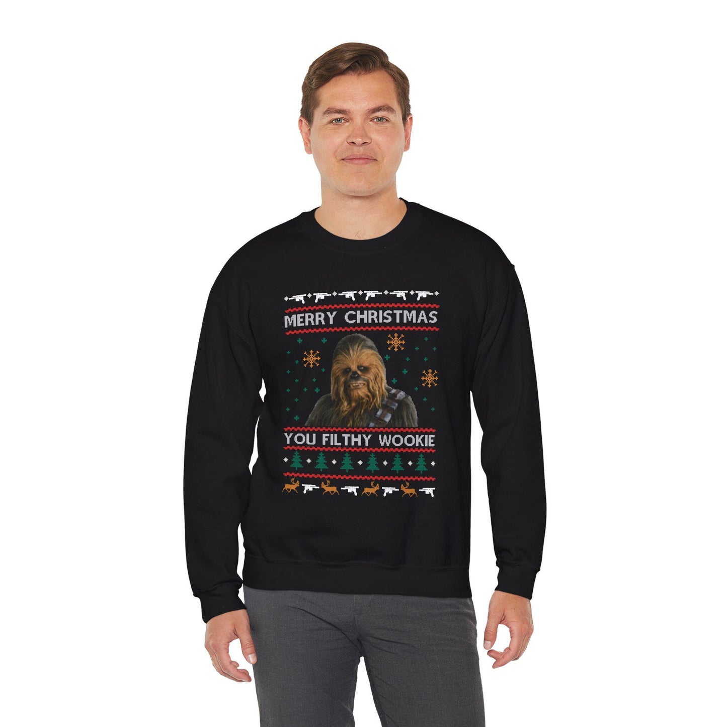 Chewbacca Christmas Sweatshirt | Wookiee Ugly Christmas Sweater | Star Wars Parody Holiday