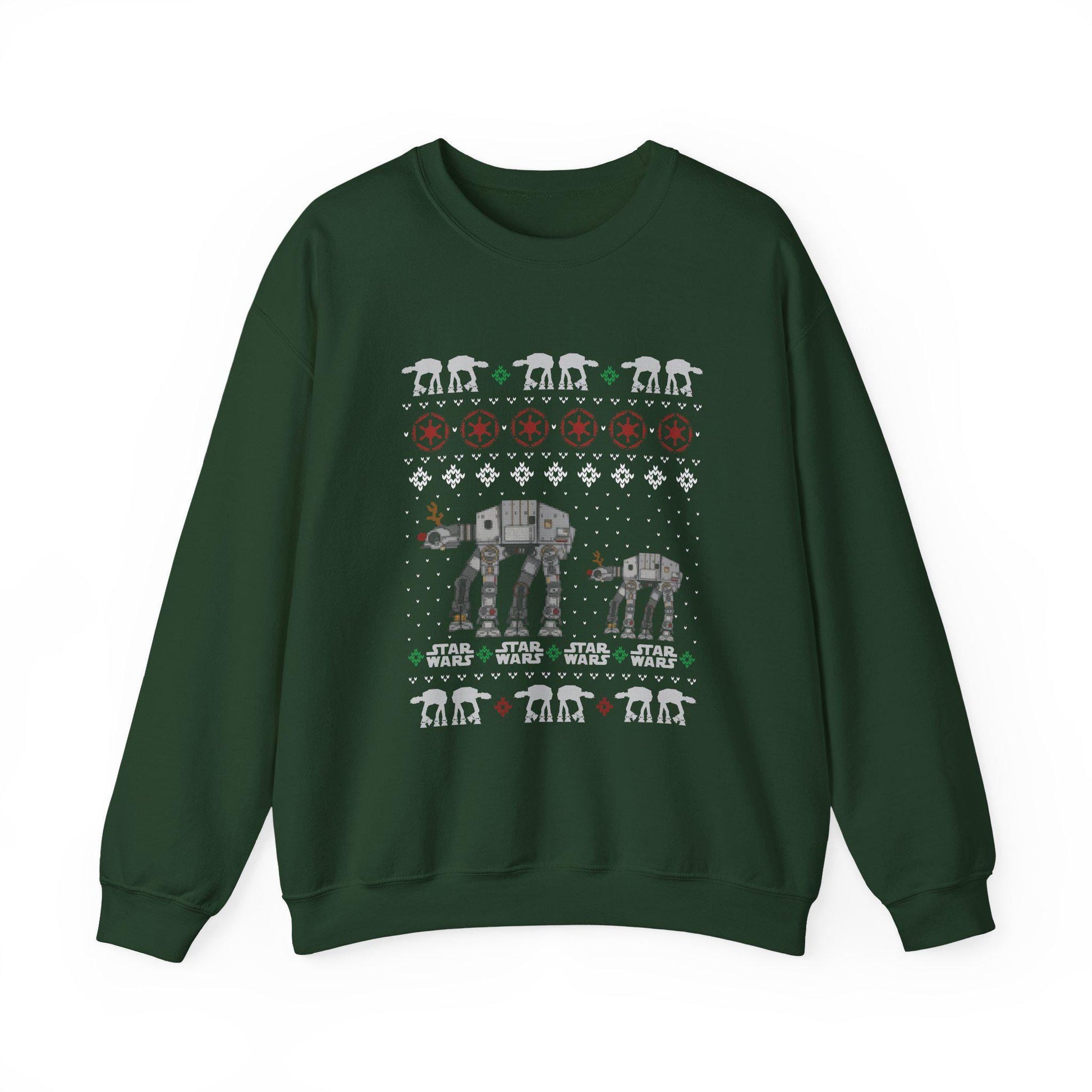 Imperial Walker Christmas Sweatshirt | Ugly Sci Fi Holiday Sweater | Retro Fan Art Christmas Shirt