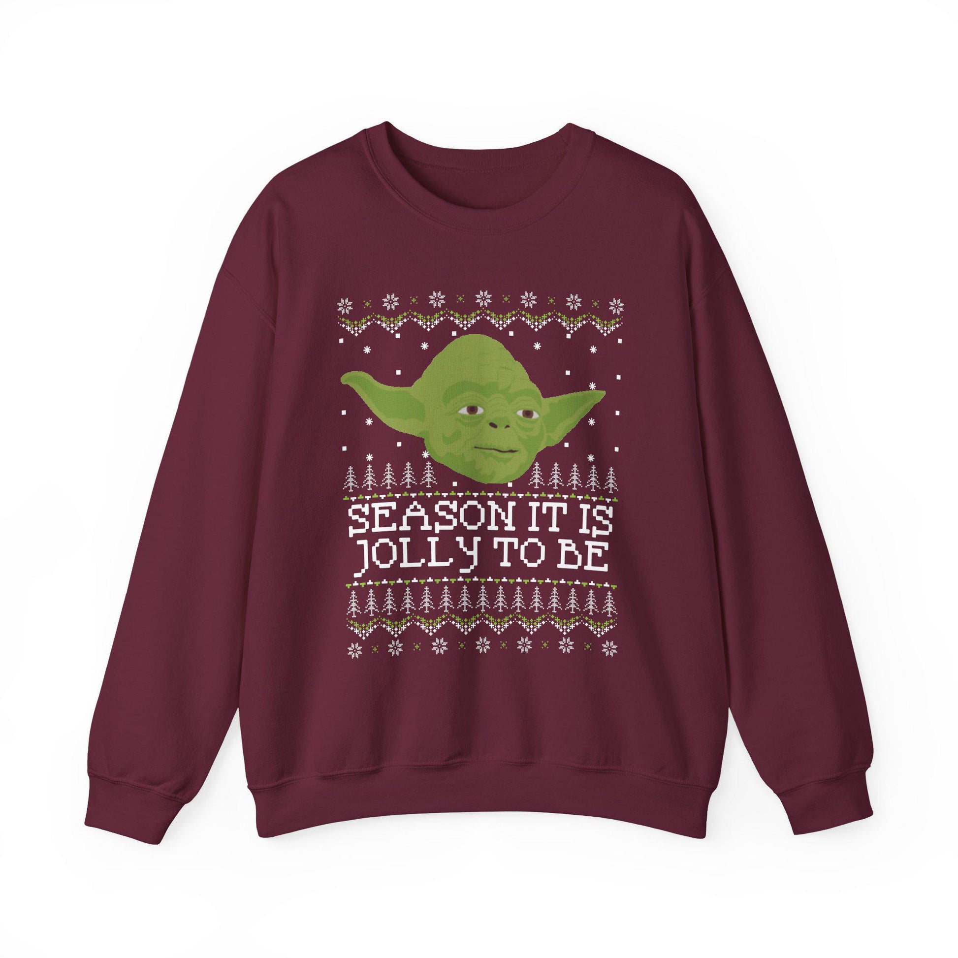 Yoda Christmas Sweatshirt | Season It Is Jolly To Be | Star Wars Ugly Christmas Sweater
