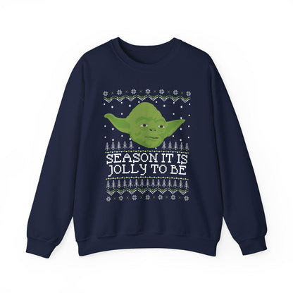 Yoda Christmas Sweatshirt | Season It Is Jolly To Be | Star Wars Ugly Christmas Sweater