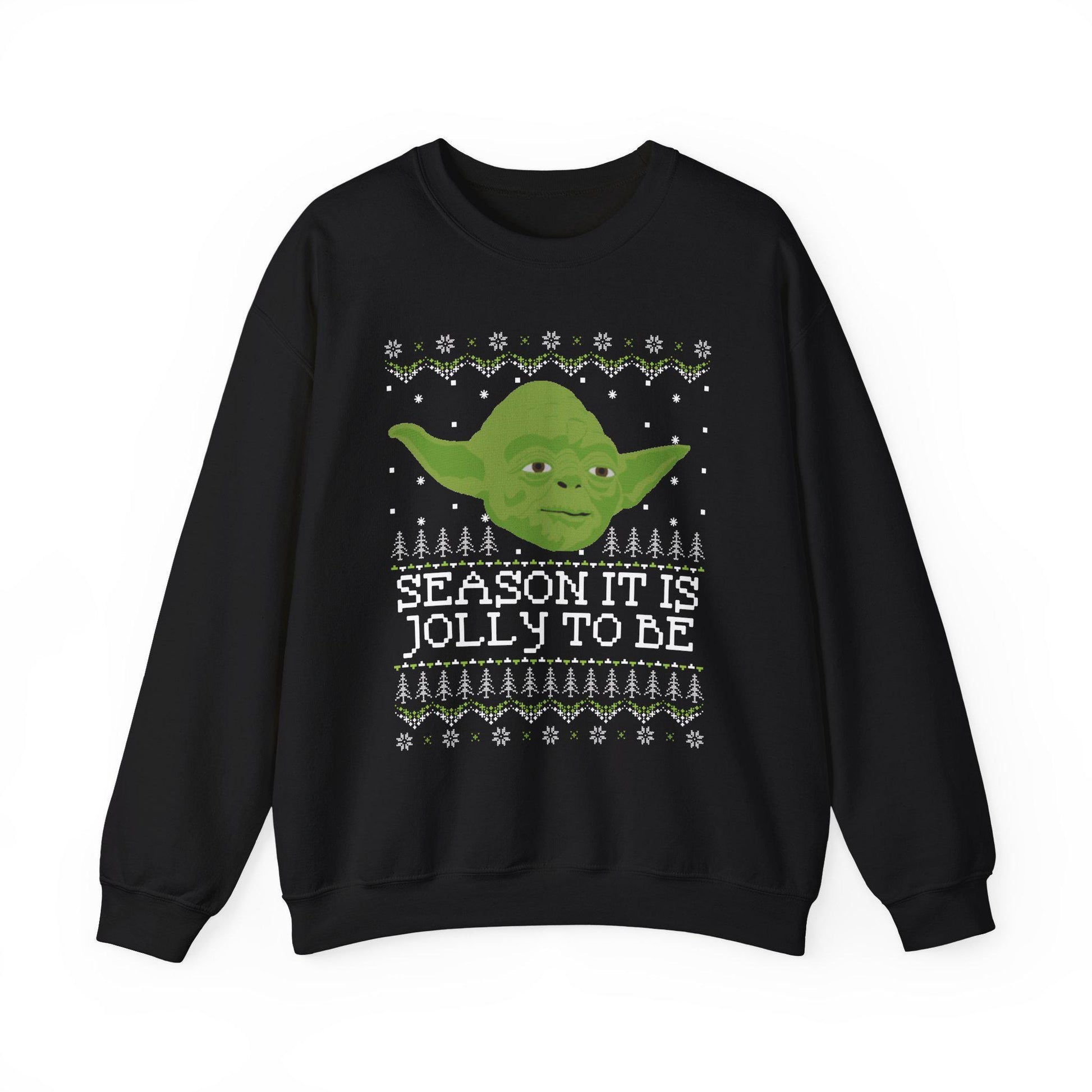 Yoda Christmas Sweatshirt | Season It Is Jolly To Be | Star Wars Ugly Christmas Sweater